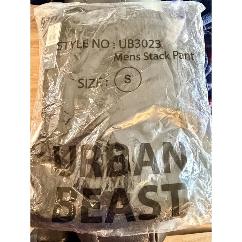 Urban Beast Mens Stack Size Small Black Sweatpants